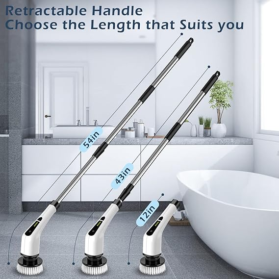 Enjoy cleanin with the Electric Spin Scrubber Brush, Easy Cleaning Brush Scrubber for Home/ Anything cleanable