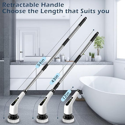 Enjoy cleanin with the Electric Spin Scrubber Brush, Easy Cleaning Brush Scrubber for Home/ Anything cleanable