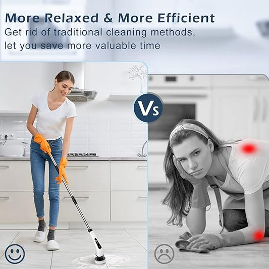 Enjoy cleanin with the Electric Spin Scrubber Brush, Easy Cleaning Brush Scrubber for Home/ Anything cleanable